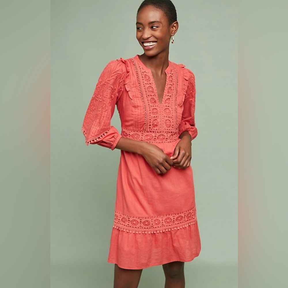 NWT Anthropologie Josephine Embroidered Midi Dress by Akemi + Kin